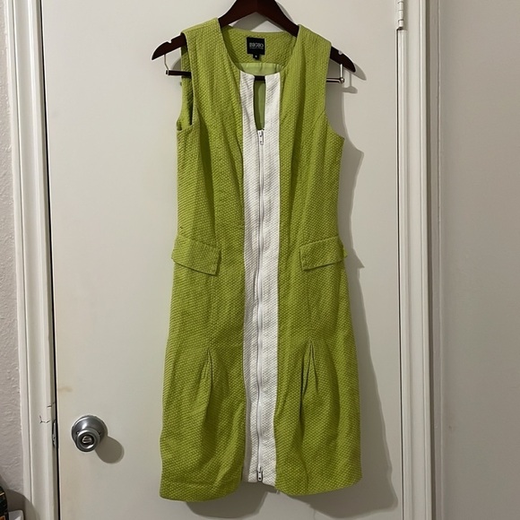 Bigio Collection Dresses & Skirts - Bigio Collection Green and White Sleeveless Dress Size 8